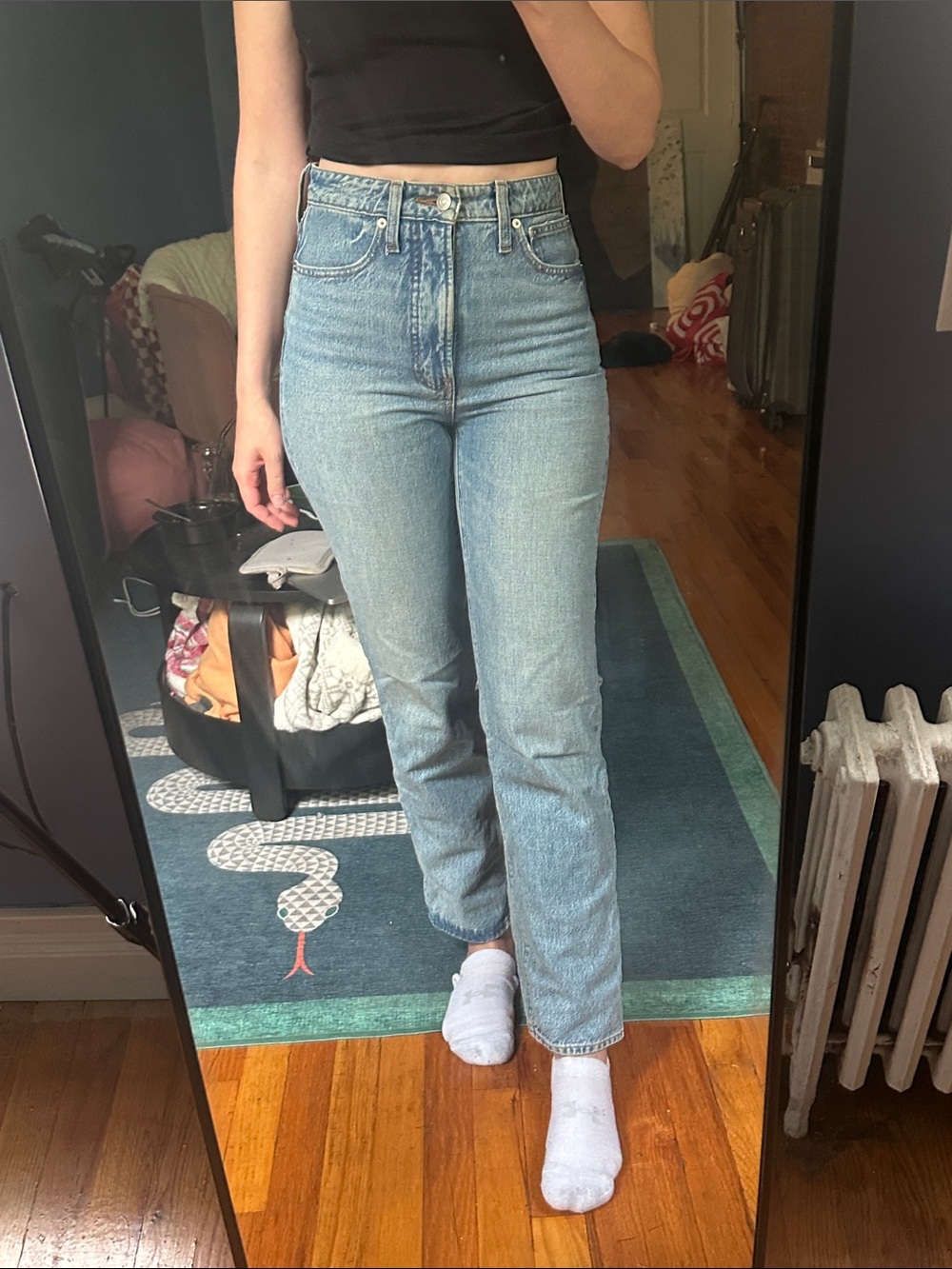 Madewell High-Rise Straight Jeans in Light Blue Wash